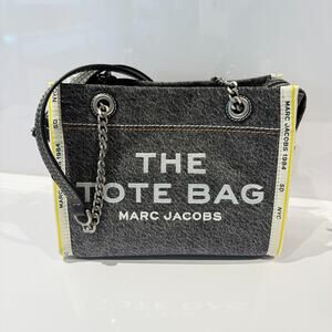 Marc Jacobs The Denim Chain Small Tote Bag - Black Wash 2F4HTT029H05